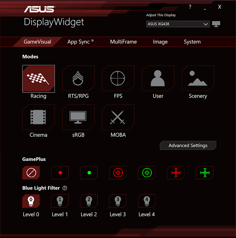 Màn hình Asus ROG XG27UQ display widget
